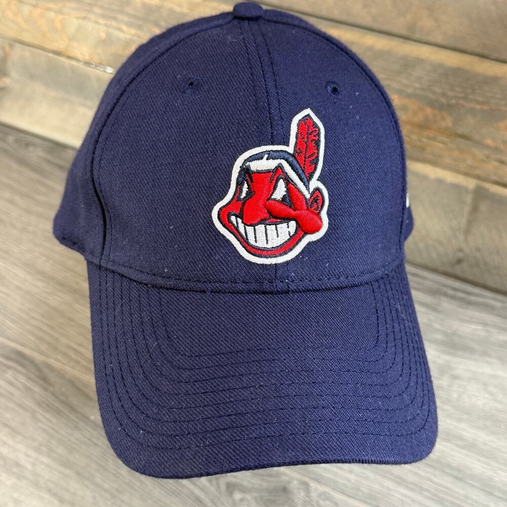 Cleveland Indians MLB Chief Wahoo Hat New Era Adjustable Wool Blend Blue